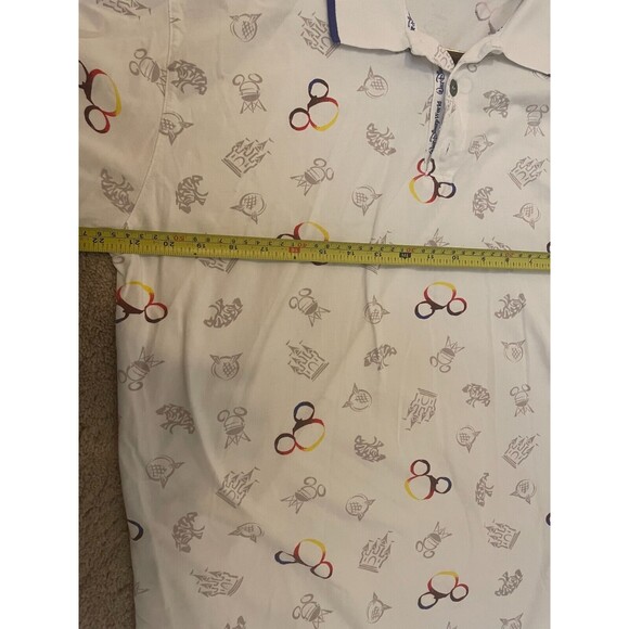 Disney World Parks All Over Print Mens Polo Golf Shirt LARGE Vintage Icons - Picture 7 of 10